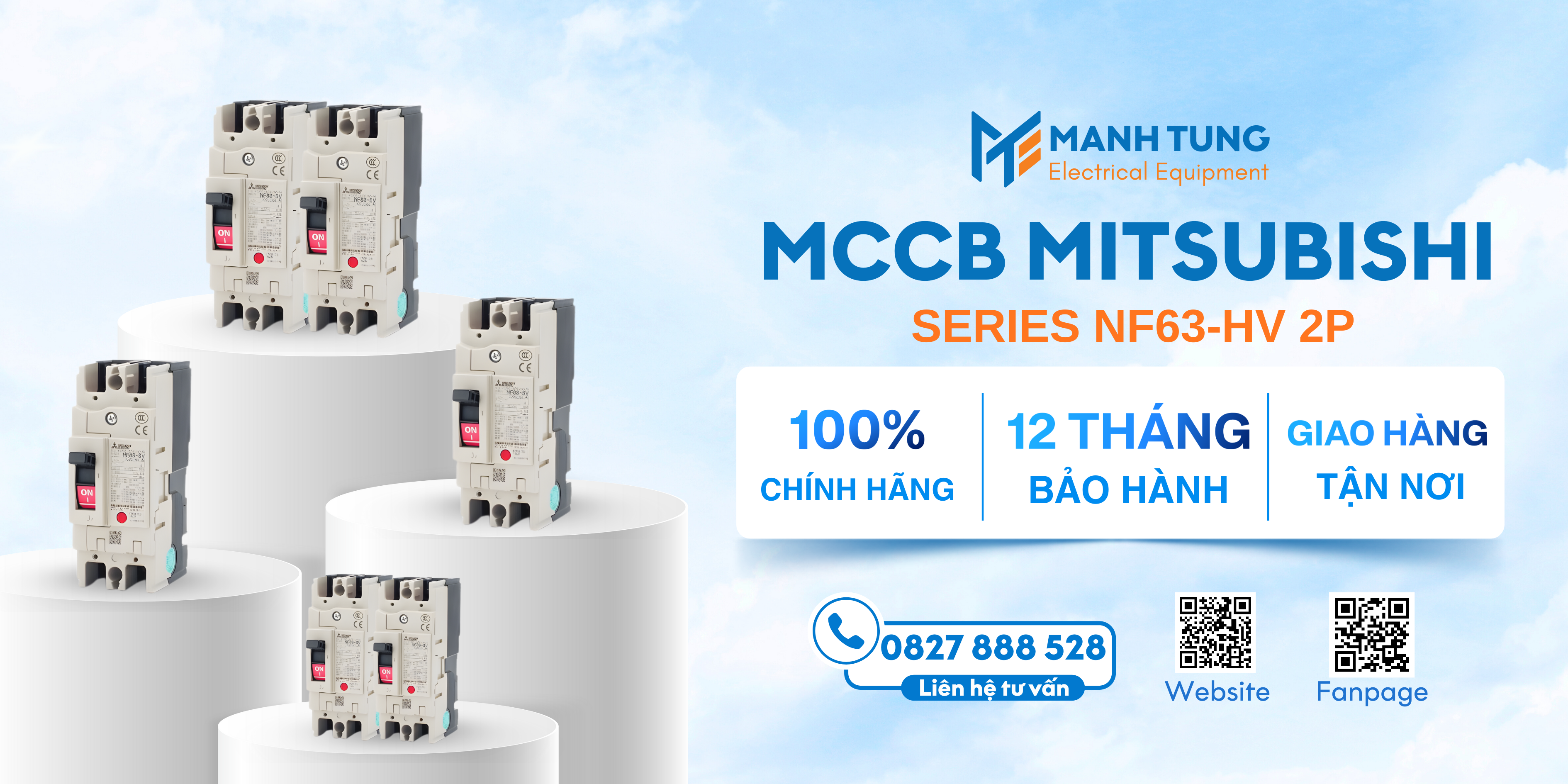 Mạnh Tùng nhà cung cấp MCCB Mitsubishi Series NF63-HV-2P uy tín chính hãng
