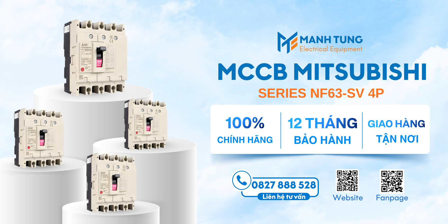 Mạnh Tùng nhà cung cấp MCCB Mitsubishi Series NF63-SV 4P uy tín chính hãng