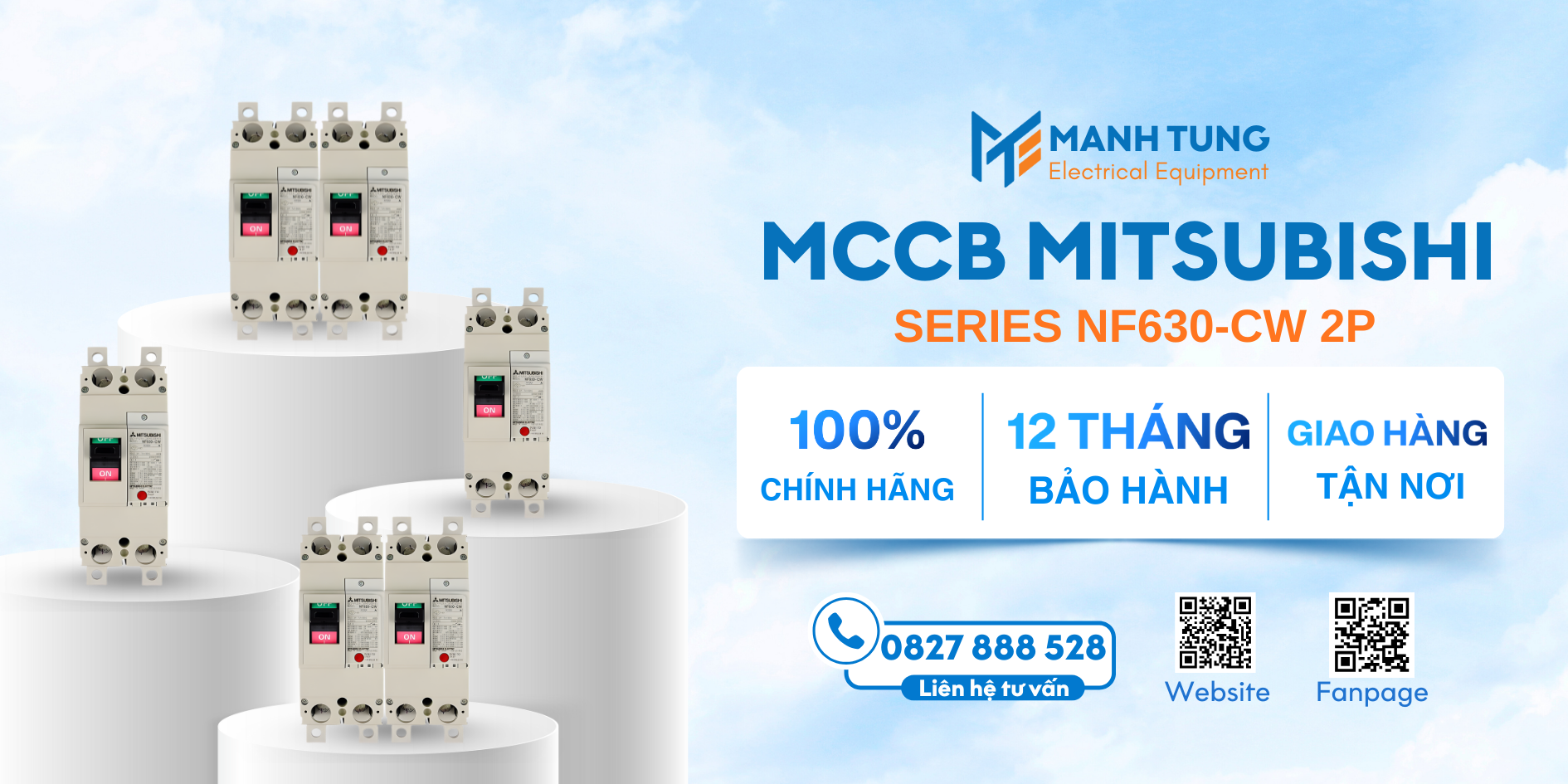 Mạnh Tùng nhà cung cấp MCCB Mitsubishi Series NF630-CW 2P uy tín chính hãng