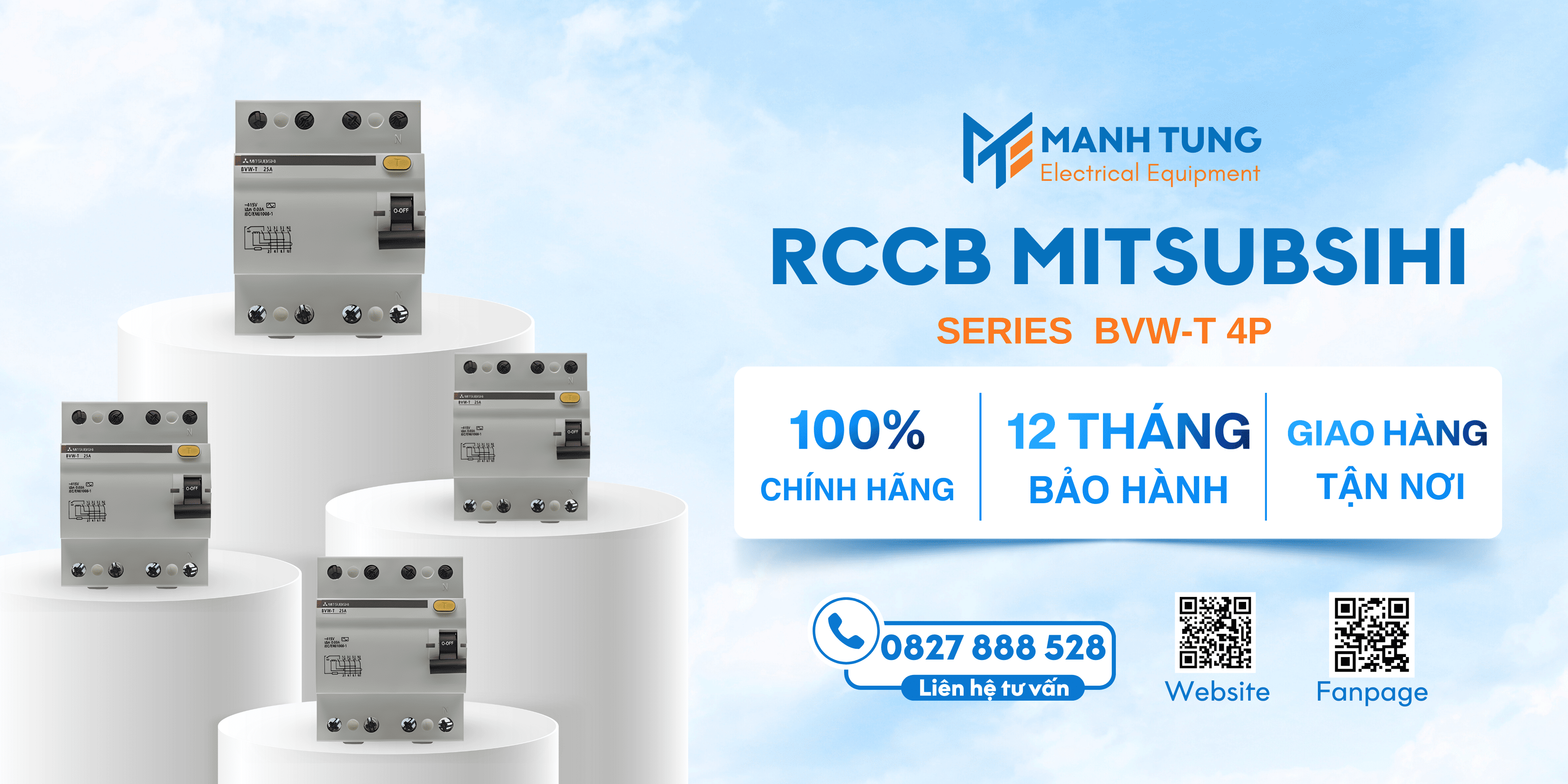 Mạnh Tùng nhà cung cấp RCCB Mitsubishi BVW-T 4P uy tín chính hãng