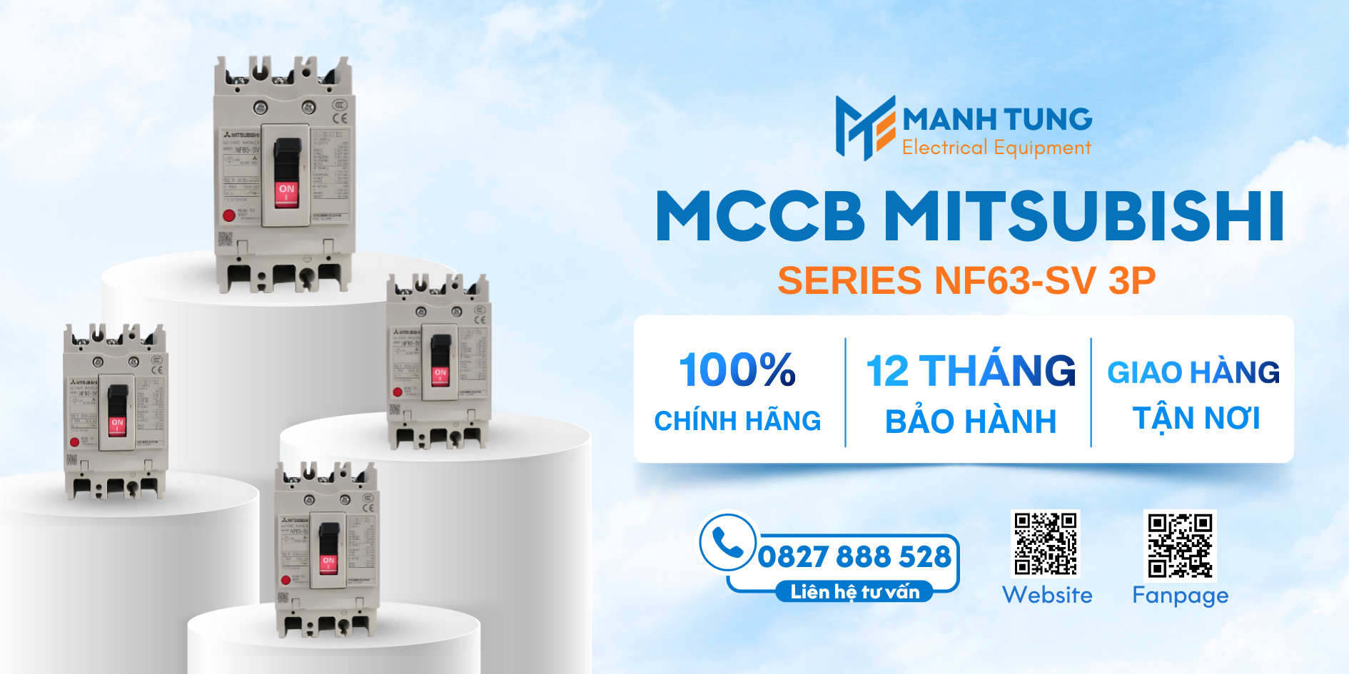 Mạnh Tùng nhà cung cấp MCCB Mitsubishi Series NF63-SV 3P uy tín chính hãng 