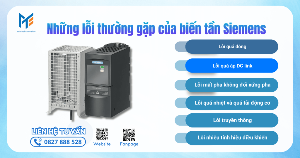 Những lỗi thường gặp của biến tần Siemens