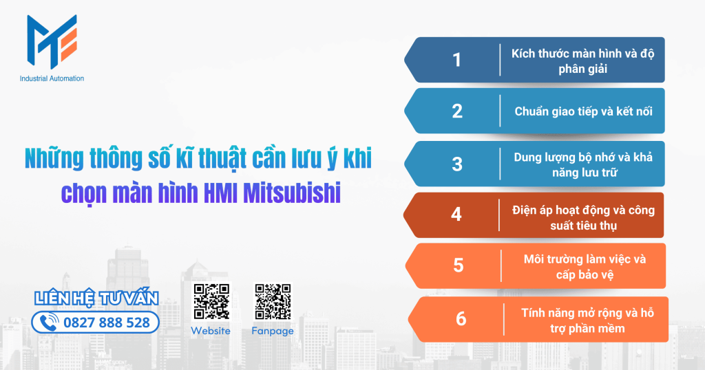 Những thông số kĩ thuật cần lưu ý khi chọn màn hình HMI Mitsubishi