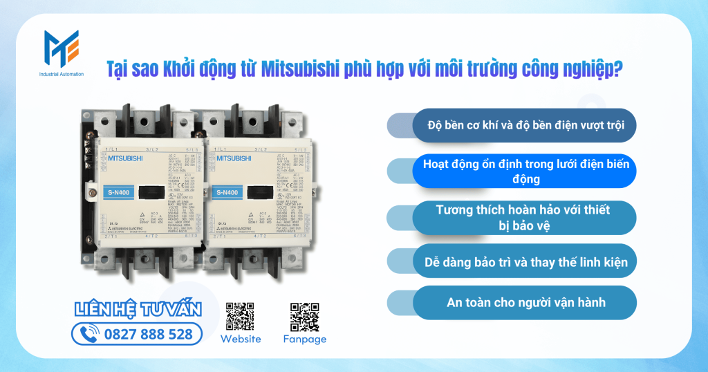 Tại sao Khởi động từ Mitsubishi phù hợp với môi trường công nghiệp?