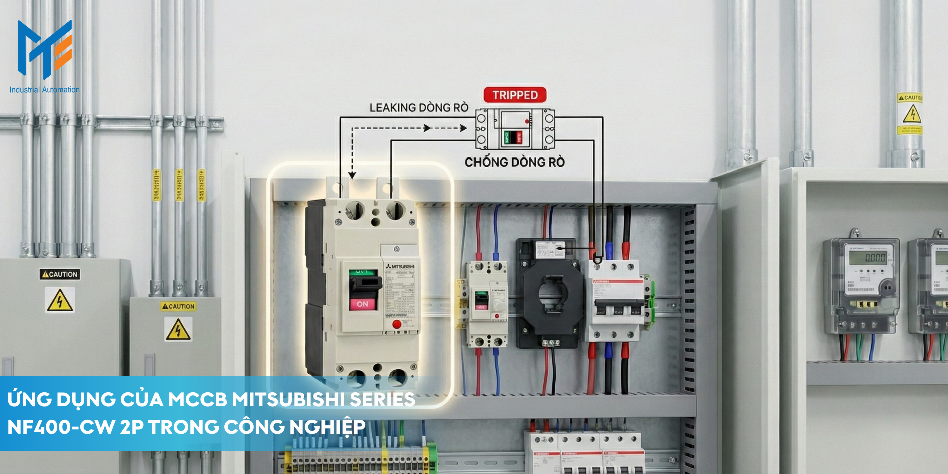 Ứng dụng của MCCB Mitsubishi Series NF400-CW 2P trong công nghiệp