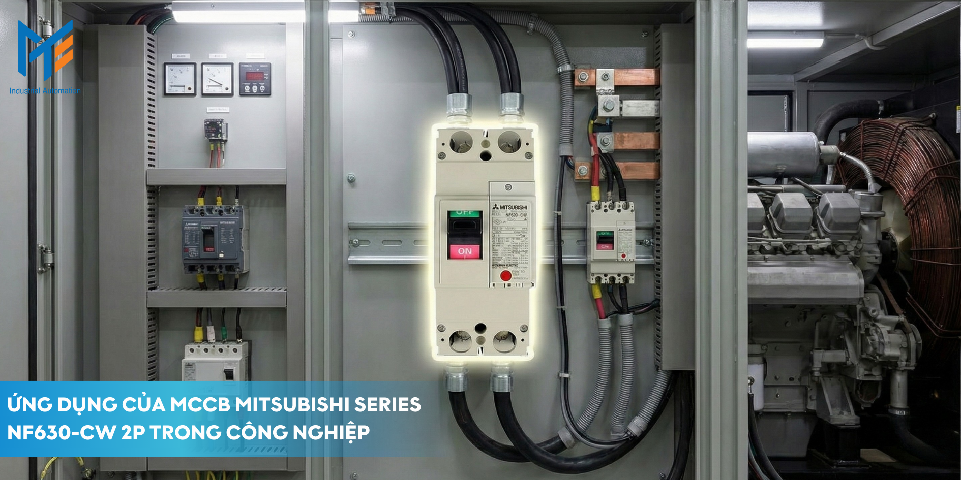 Ứng dụng của MCCB Mitsubishi Series NF630-CW 2P trong công nghiệp