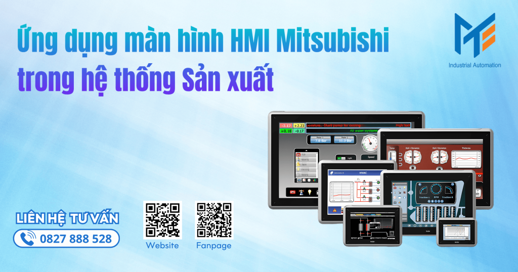 Ứng dụng màn hình HMI Mitsubishi trong hệ thống Sản xuất