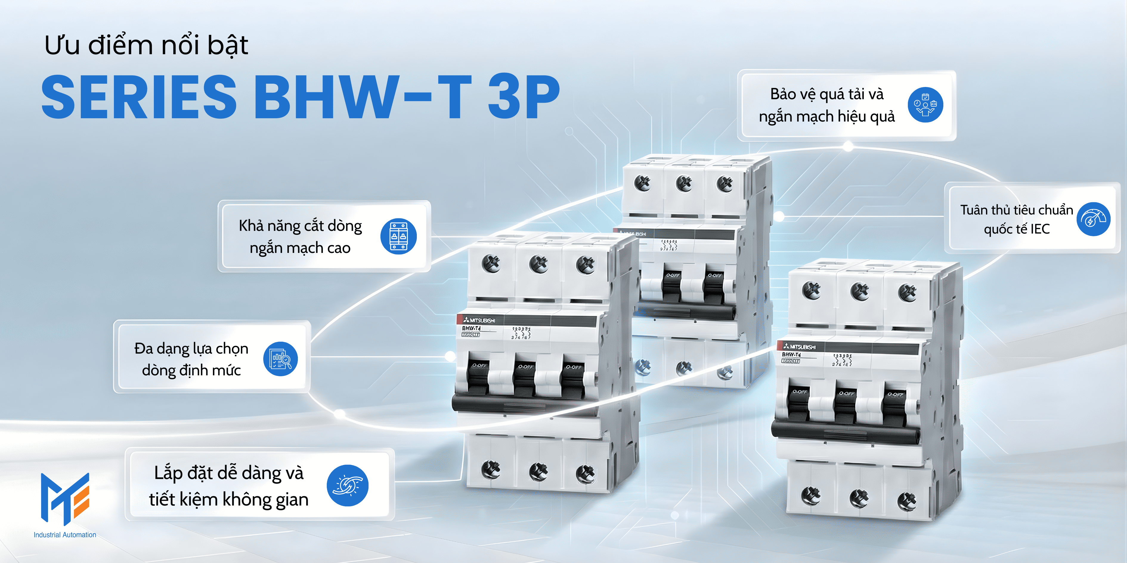 Ưu điểm nổi bật của MCB Mitsubishi BHW-T 3P