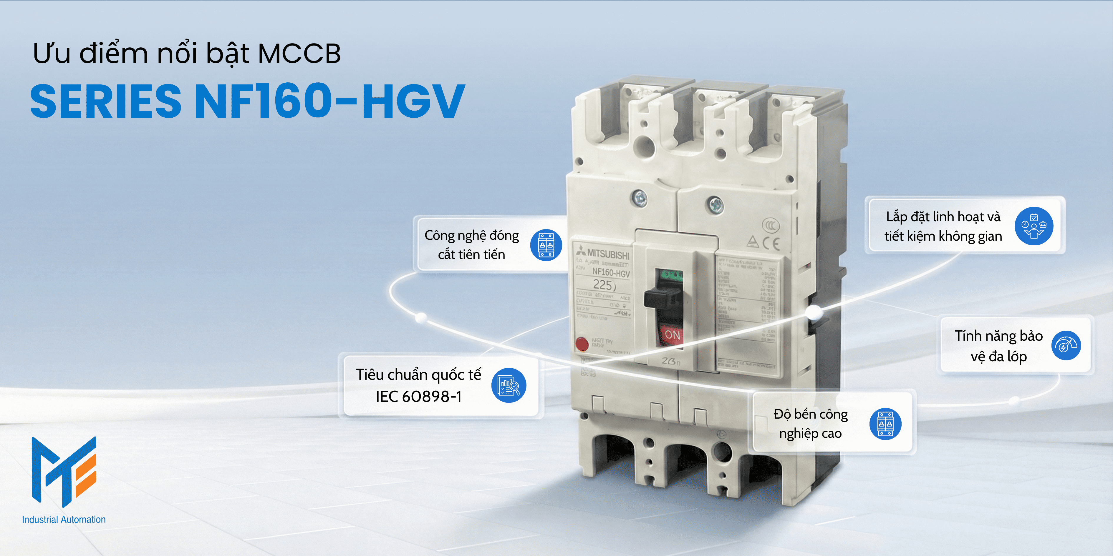 Ưu điểm nổi bật của MCCB Mitsubishi Series NF160-HGV