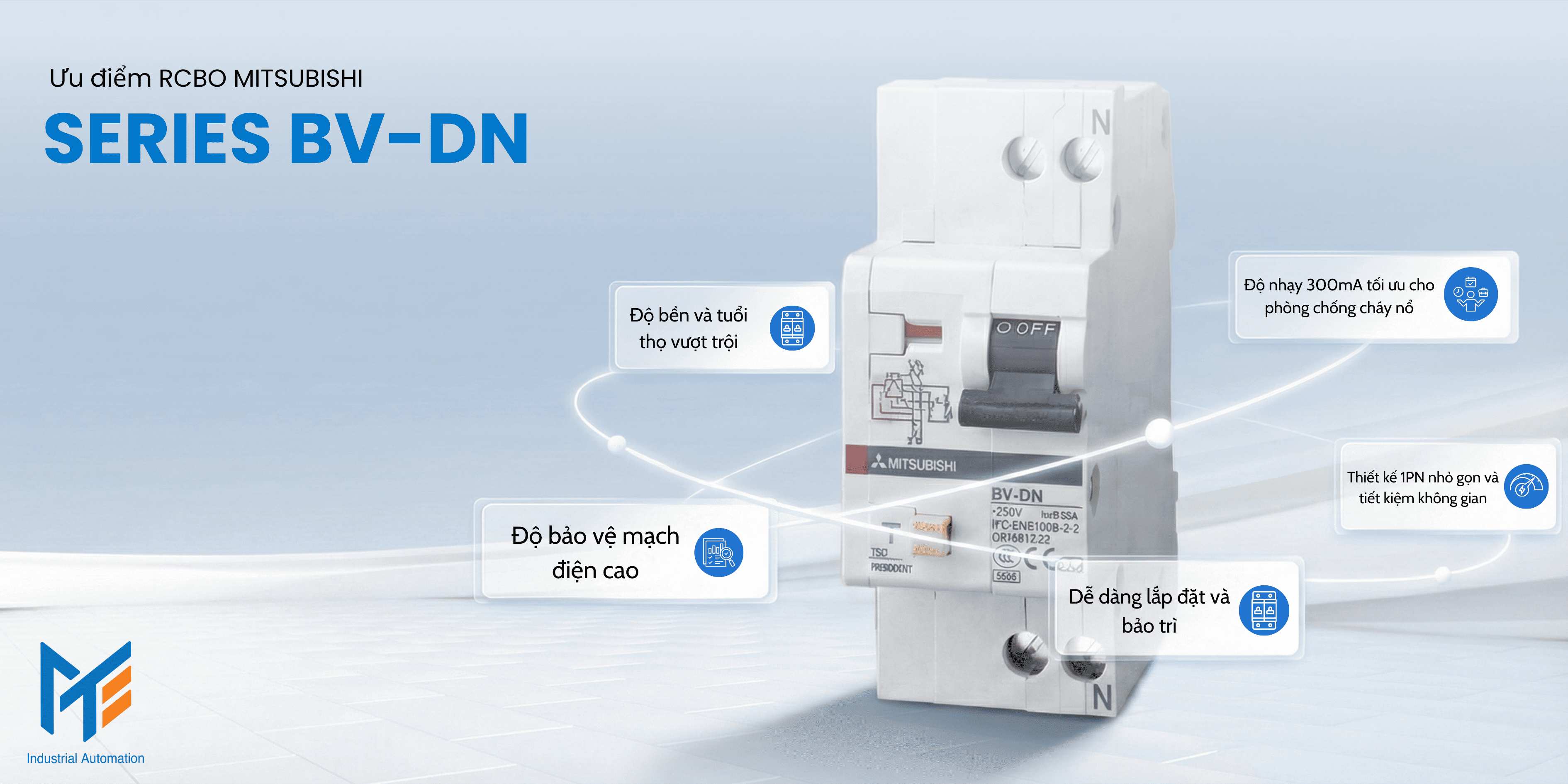 Ưu điểm nổi bật của RCBO Mitsubishi BV-DN