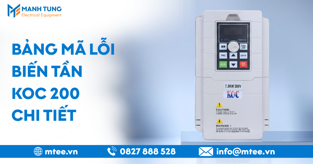 Bảng mã lỗi biến tần KOC 200 chi tiết