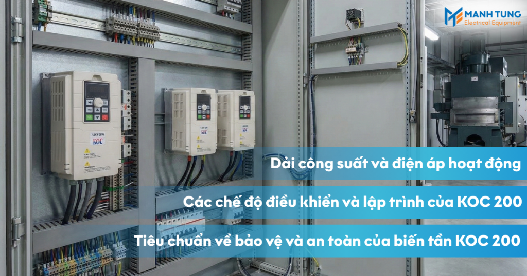 Các tính năng và đặc điểm kỹ thuật của biến tần KOC 200