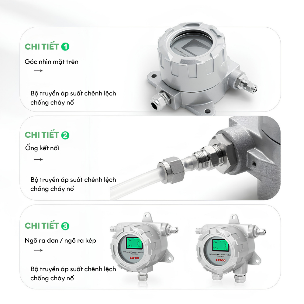Cấu tạo Bộ đo chênh lệch áp suất chống cháy nổ LFM77