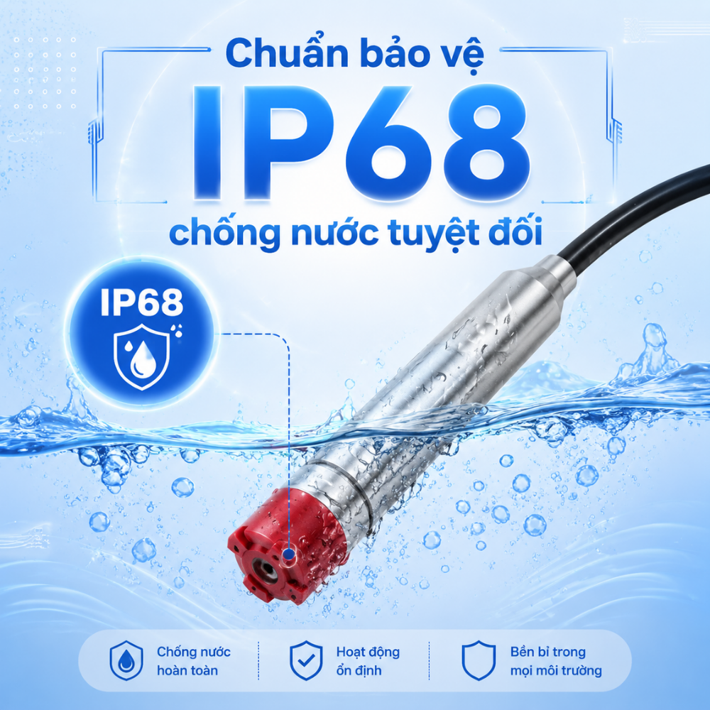 Chuẩn bảo vệ IP68 chống nước tuyệt đối