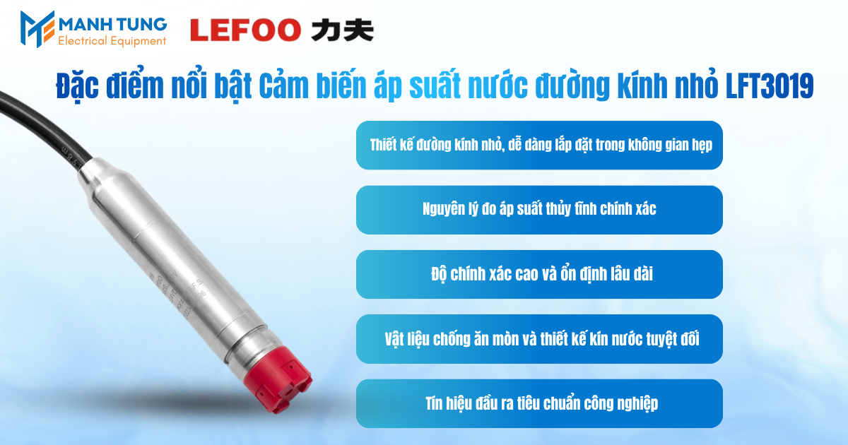 Đặc điểm nổi bật Cảm biến áp suất nước đường kính nhỏ LFT3019
