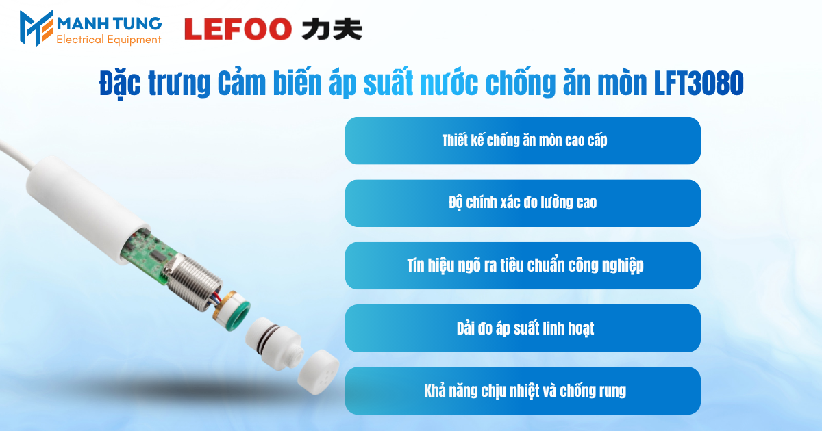 Đặc trưng Cảm biến áp suất nước chống ăn mòn LFT3080