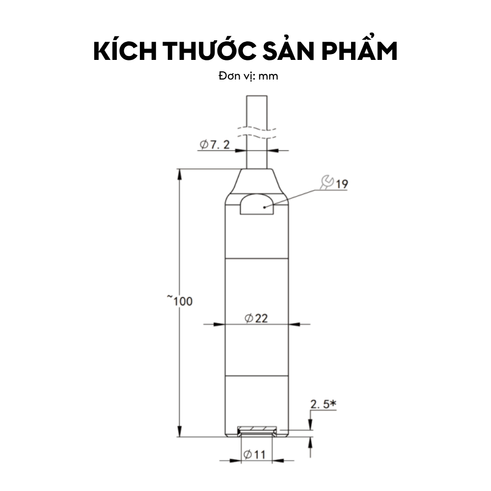 Kích thước Cảm biến áp suất nước điện trở LFT3013