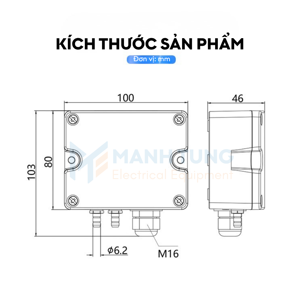 Kích thước Cảm biến chênh lệch áp suất LFM52