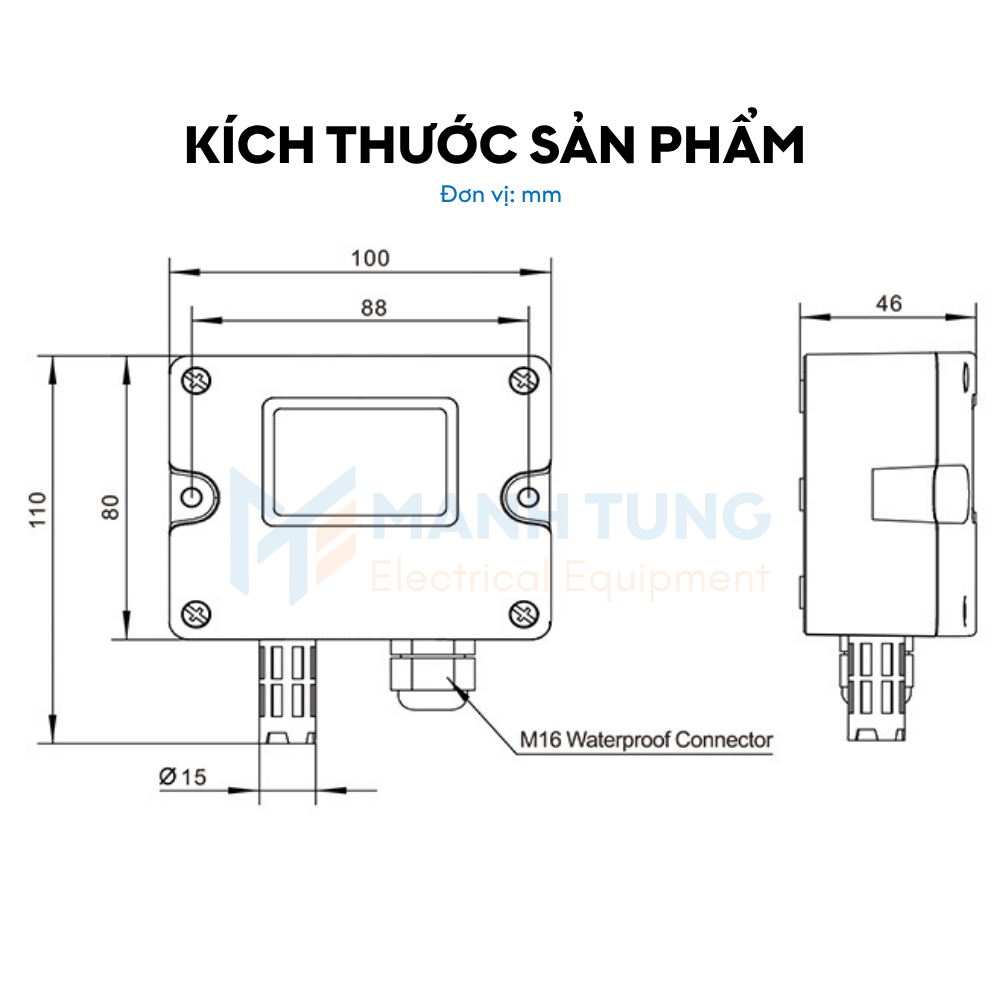 Kích thước Cảm biến chênh lệch áp suất LFM57