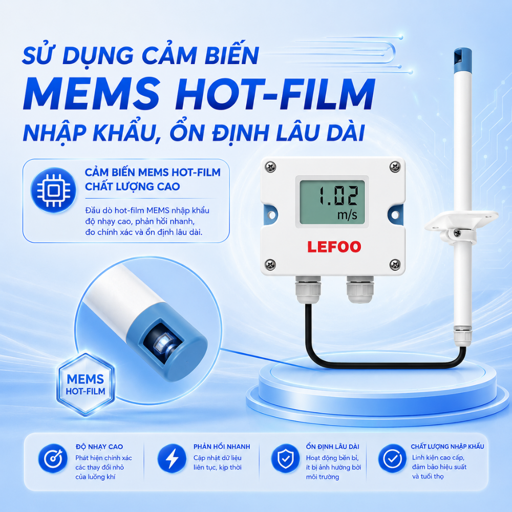 Sử dụng cảm biến MEMS hot-film nhập khẩu, ổn định lâu dài