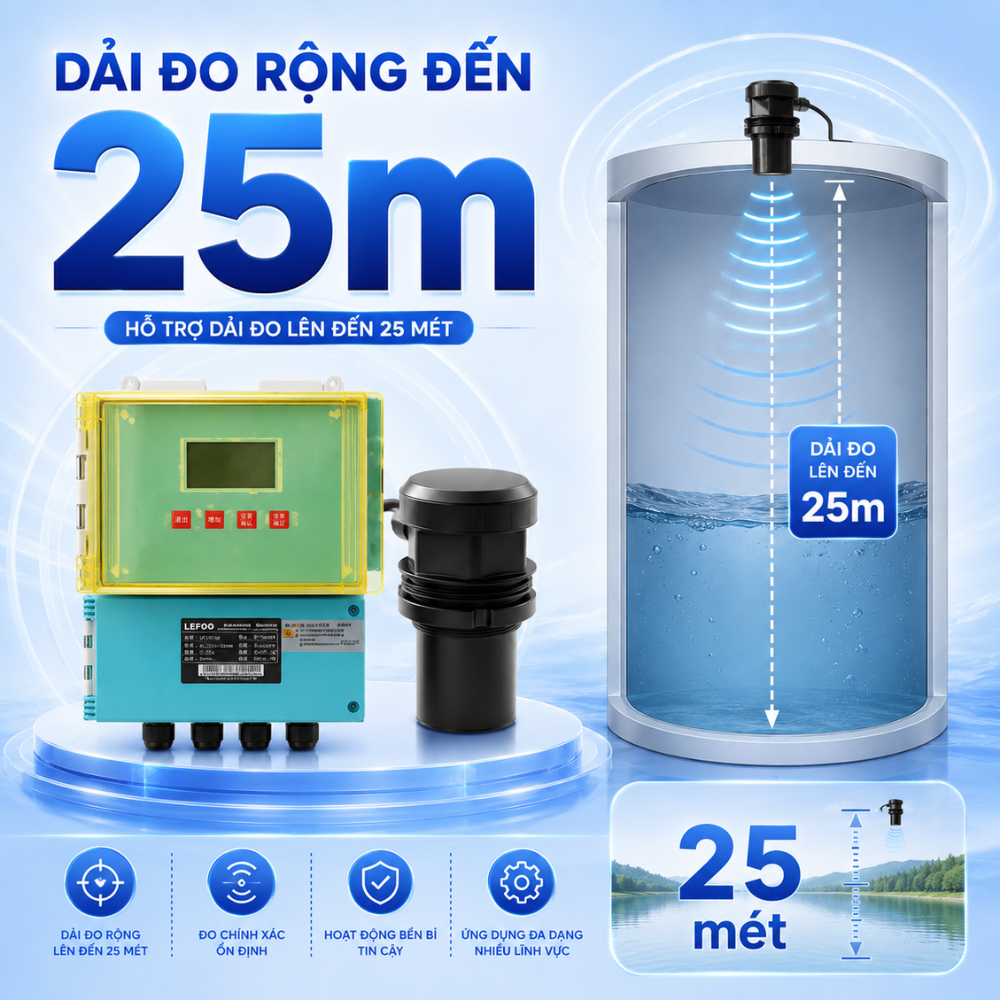 Dải đo rộng đến 25m
