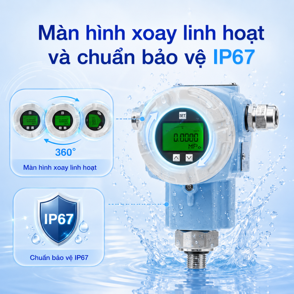 Màn hình xoay linh hoạt và chuẩn bảo vệ IP67