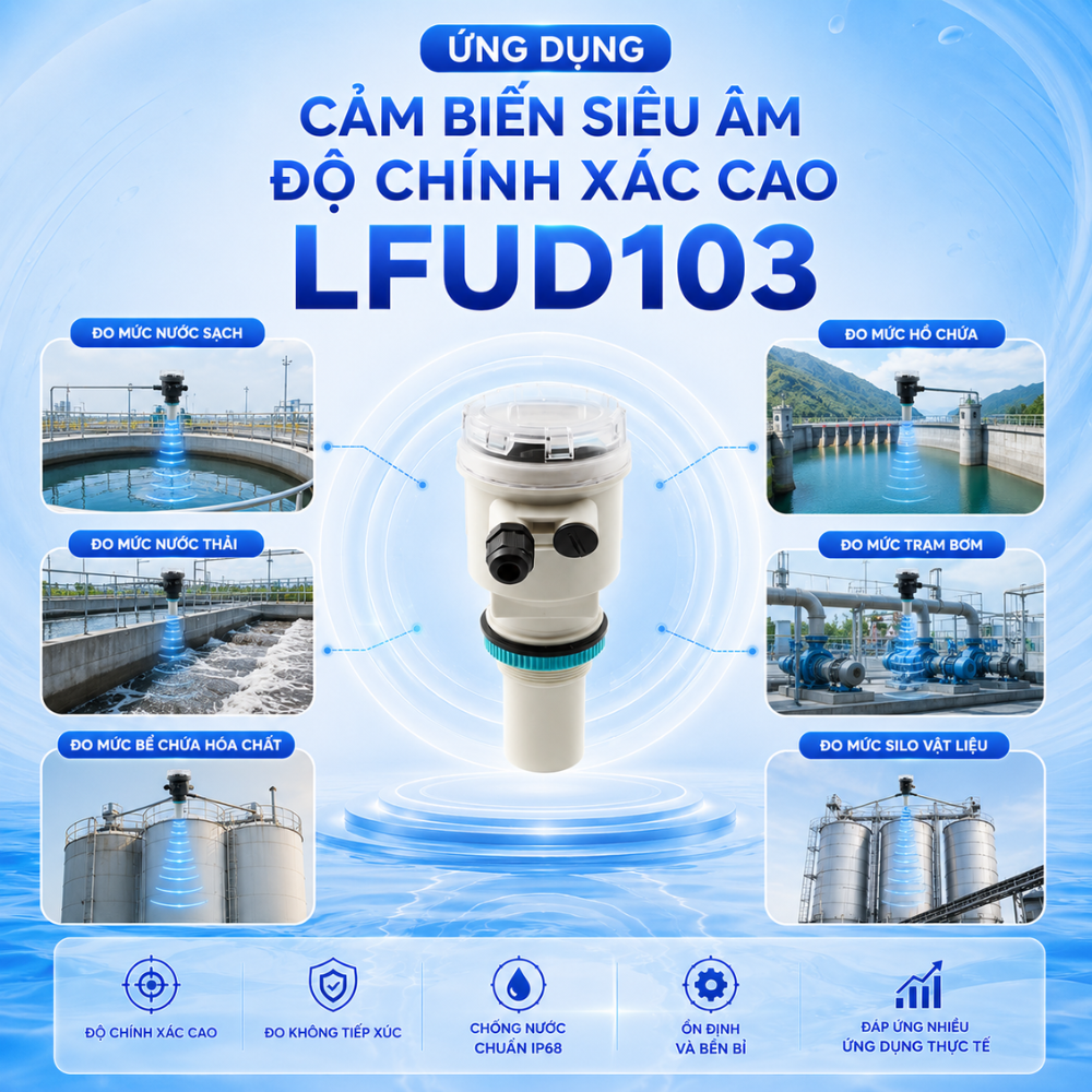 Ứng dụng Cảm biến siêu âm độ chính xác cao LFUD103