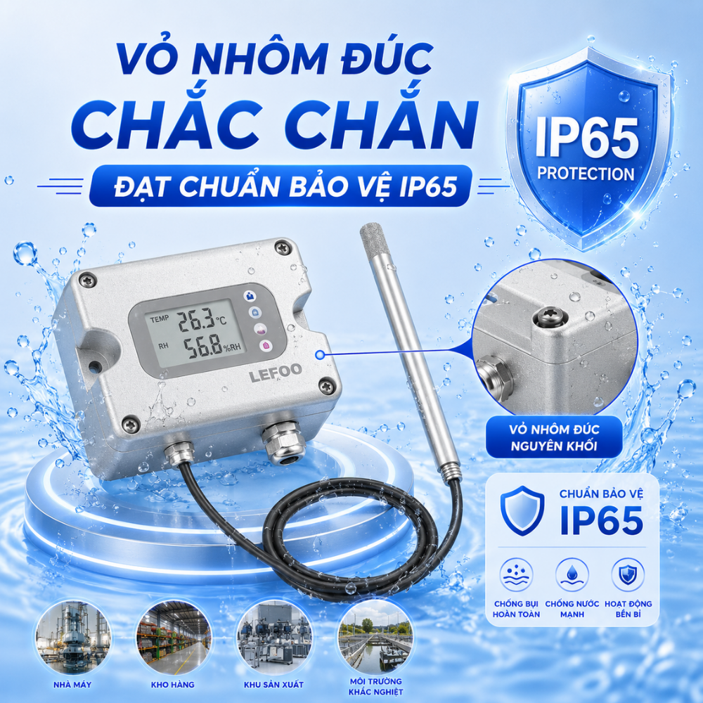 Vỏ nhôm đúc chắc chắn, đạt chuẩn bảo vệ IP65