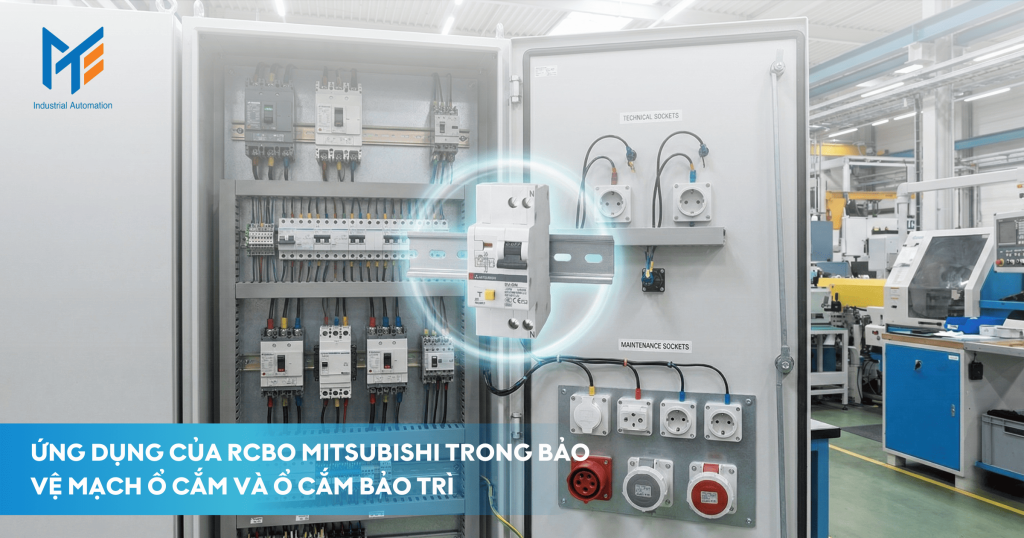 Ứng dụng của RCBO Mitsubishi trong bảo vệ ổ cắm và ổ cắm bảo trì