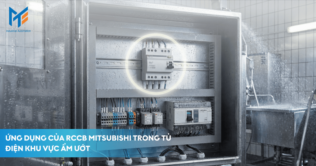 Ứng dụng của RCCB Mitsubishi trong tủ điện khu vực ẩm ướt (Wet Process Areas)