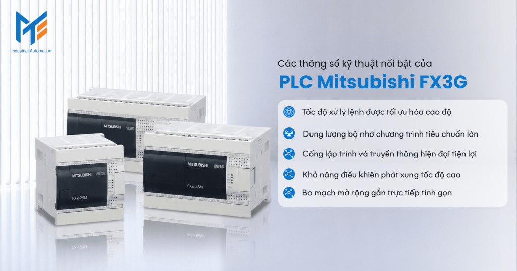 Các thông số kỹ thuật nổi bật của PLC Mitsubishi FX3G
