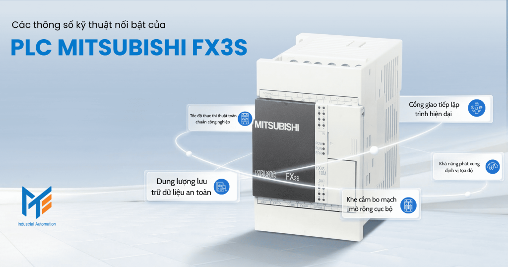 Các thông số kỹ thuật nổi bật của PLC Mitsubishi FX3S