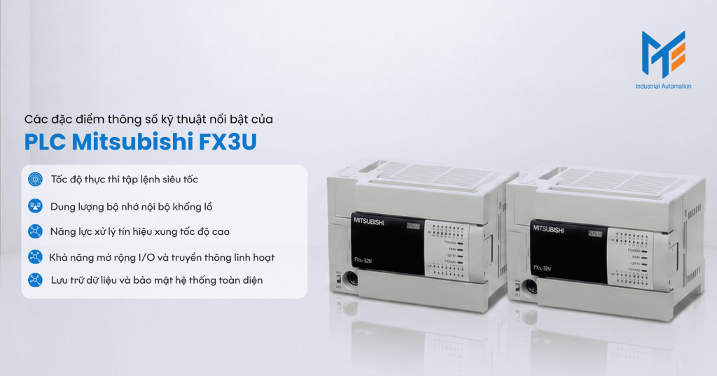 Các đặc điểm thông số kỹ thuật nổi bật của PLC Mitsubishi FX3U