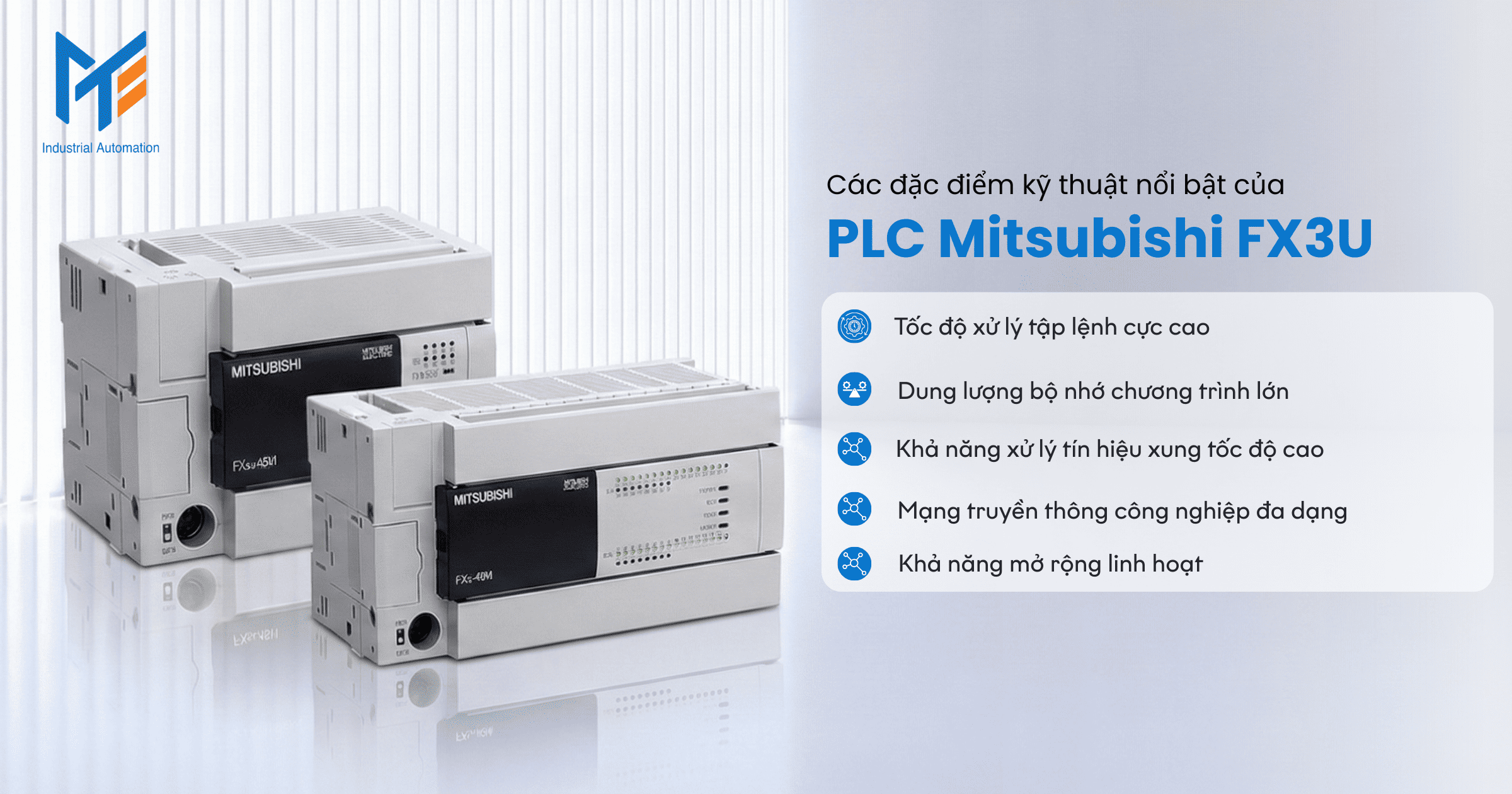 Các đặc điểm kỹ thuật nổi bật của PLC Mitsubishi FX3U