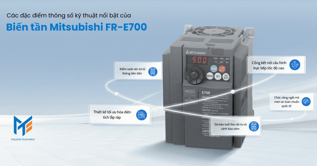 Các đặc điểm thông số kỹ thuật nổi bật của Biến tần Mitsubishi FR-E700