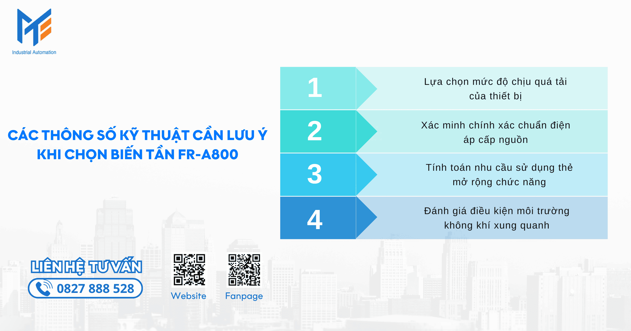 Các thông số kỹ thuật cần lưu ý khi chọn biến tần FR-A800