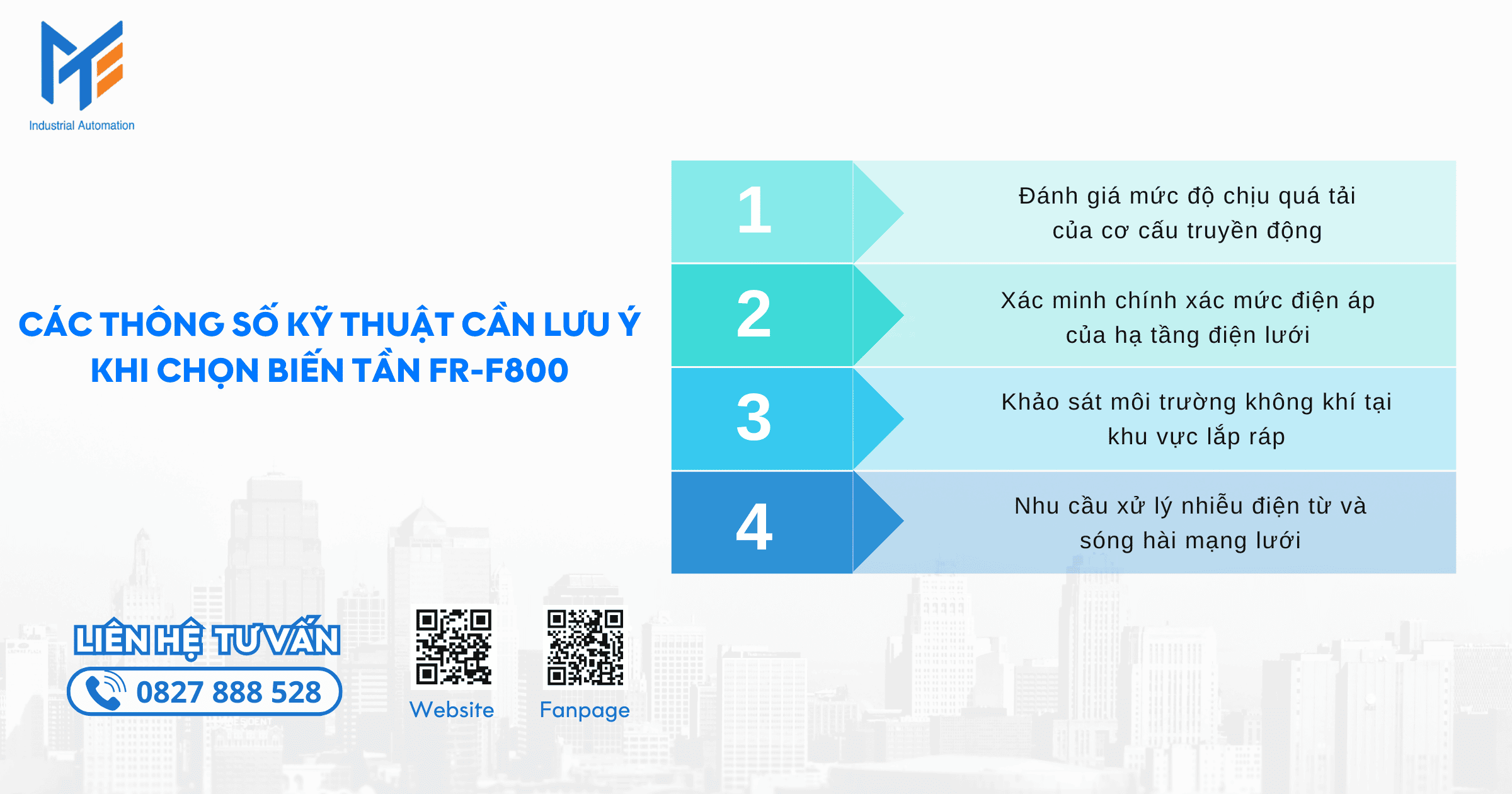 Các thông số kỹ thuật cần lưu ý khi chọn biến tần FR-F800