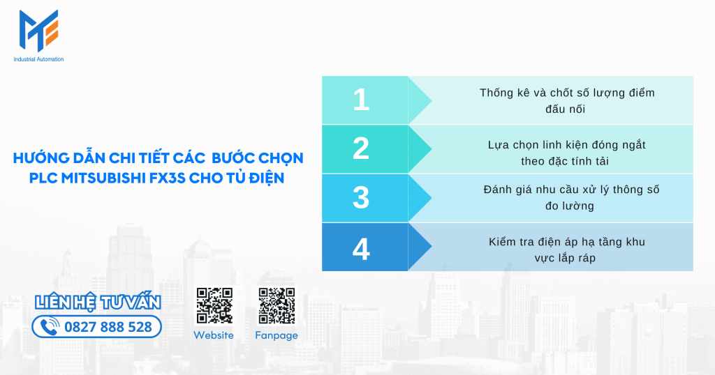 Hướng dẫn chi tiết các bước chọn PLC Mitsubishi FX3S cho tủ điện