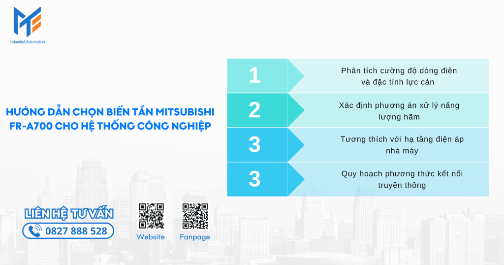 Hướng dẫn chọn Biến tần Mitsubishi FR-A700 cho hệ thống công nghiệp
