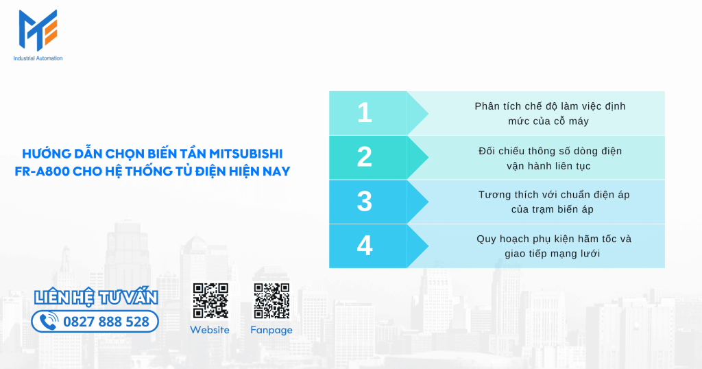 Hướng dẫn chọn biến tần Mitsubishi A800 cho hệ thống tủ điện hiện nay