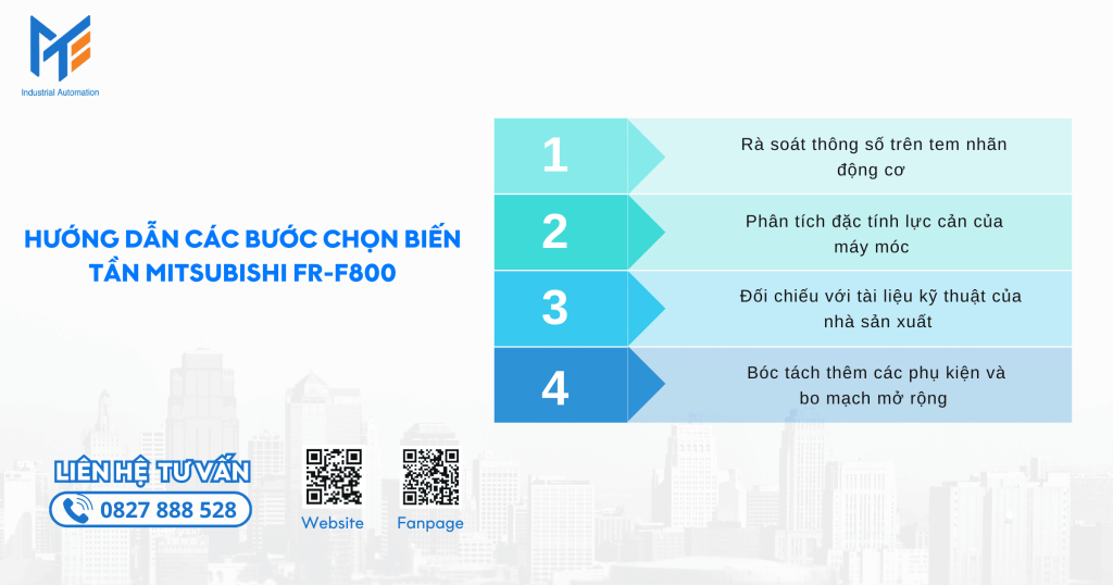 Hướng dẫn các bước chọn Biến tần Mitsubishi FR-F800