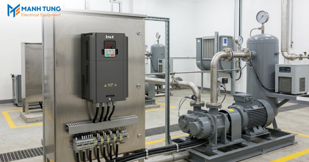 Ứng dụng biến tần INVT GD300 trong máy nén khí