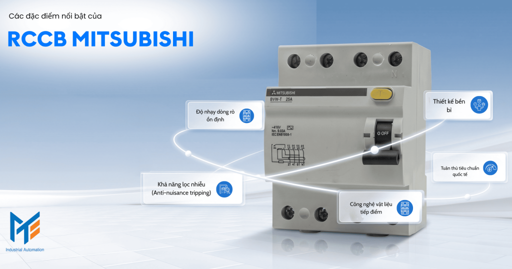 Các đặc điểm nổi bật của RCCB Mitsubishi