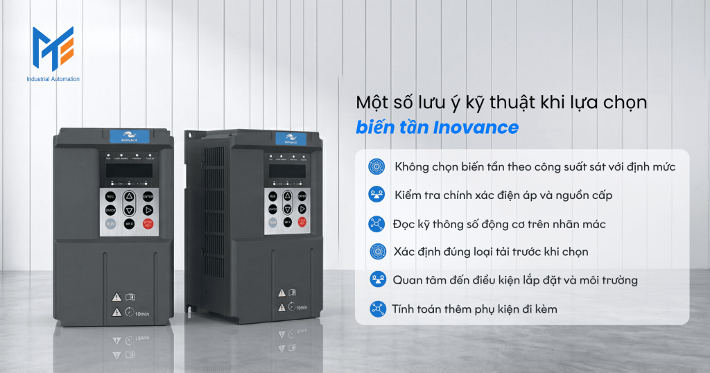Một số lưu ý kỹ thuật khi lựa chọn biến tần Inovance
