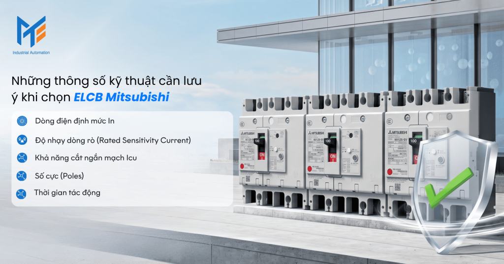 Những thông số kỹ thuật cần lưu ý khi chọn ELCB Mitsubishi