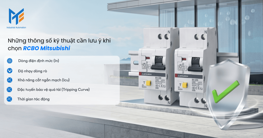 Những thông số kỹ thuật cần lưu ý khi chọn RCBO Mitsubishi