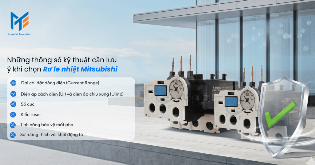 Những thông số kỹ thuật cần lưu ý khi chọn Rơ le nhiệt Mitsubishi