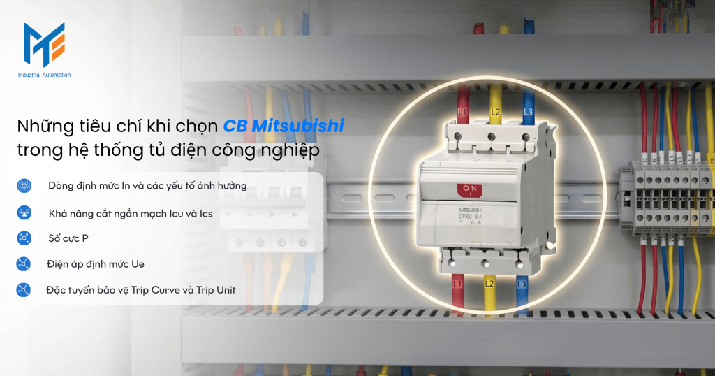 Những tiêu chí khi chọn CB Mitsubishi trong hệ thống tủ điện công nghiệp