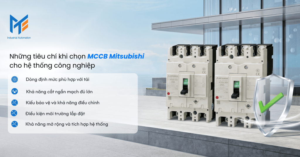 Những tiêu chí khi chọn MCCB Mitsubishi cho hệ thống công nghiệp