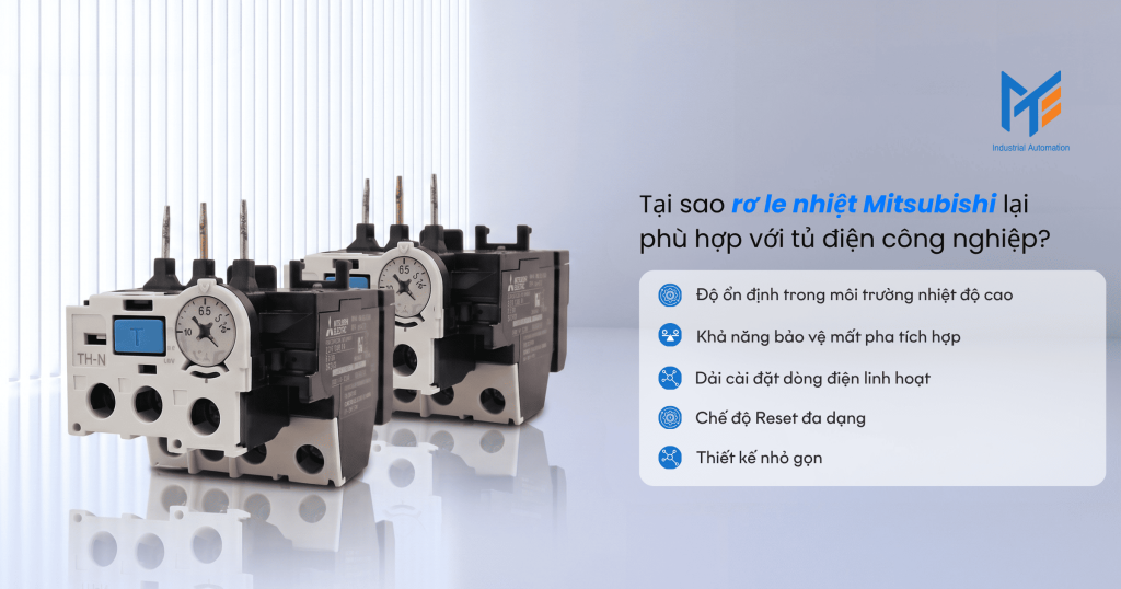 Tại sao rơ le nhiệt Mitsubishi lại phù hợp với tủ điện công nghiệp?